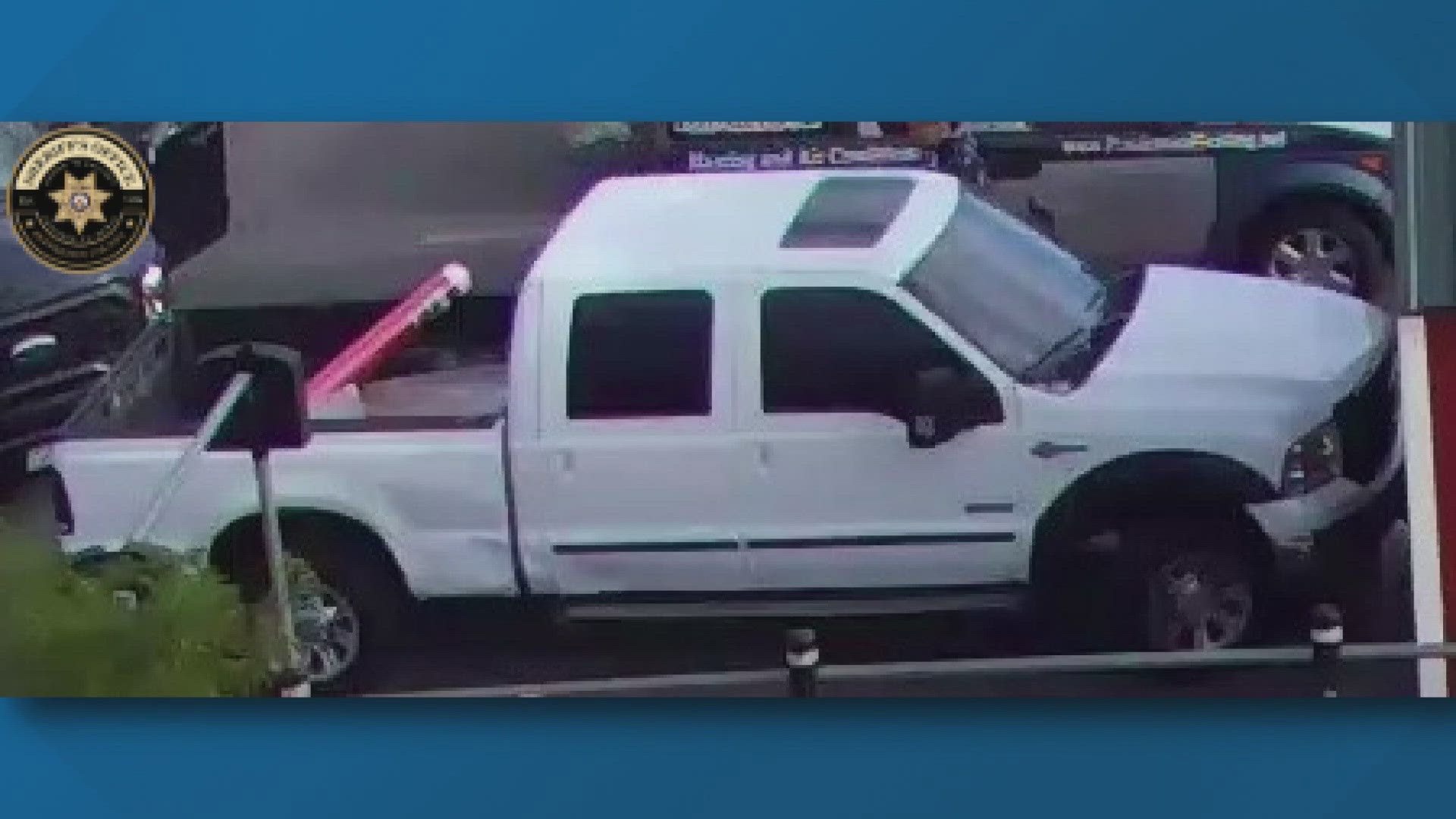 The officer was injured Friday morning in a Home Depot parking lot while trying to recover a stolen Ford F-250.