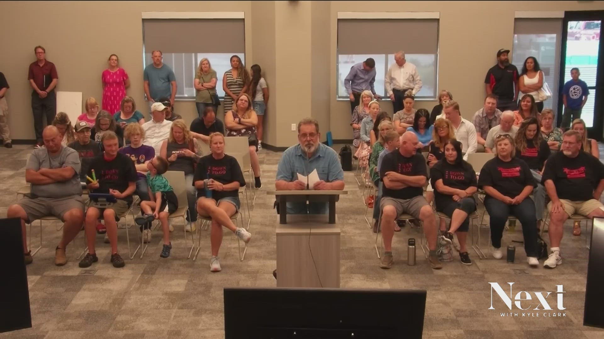 Jim Turini spoke when his replacement was sworn in during a public meeting.