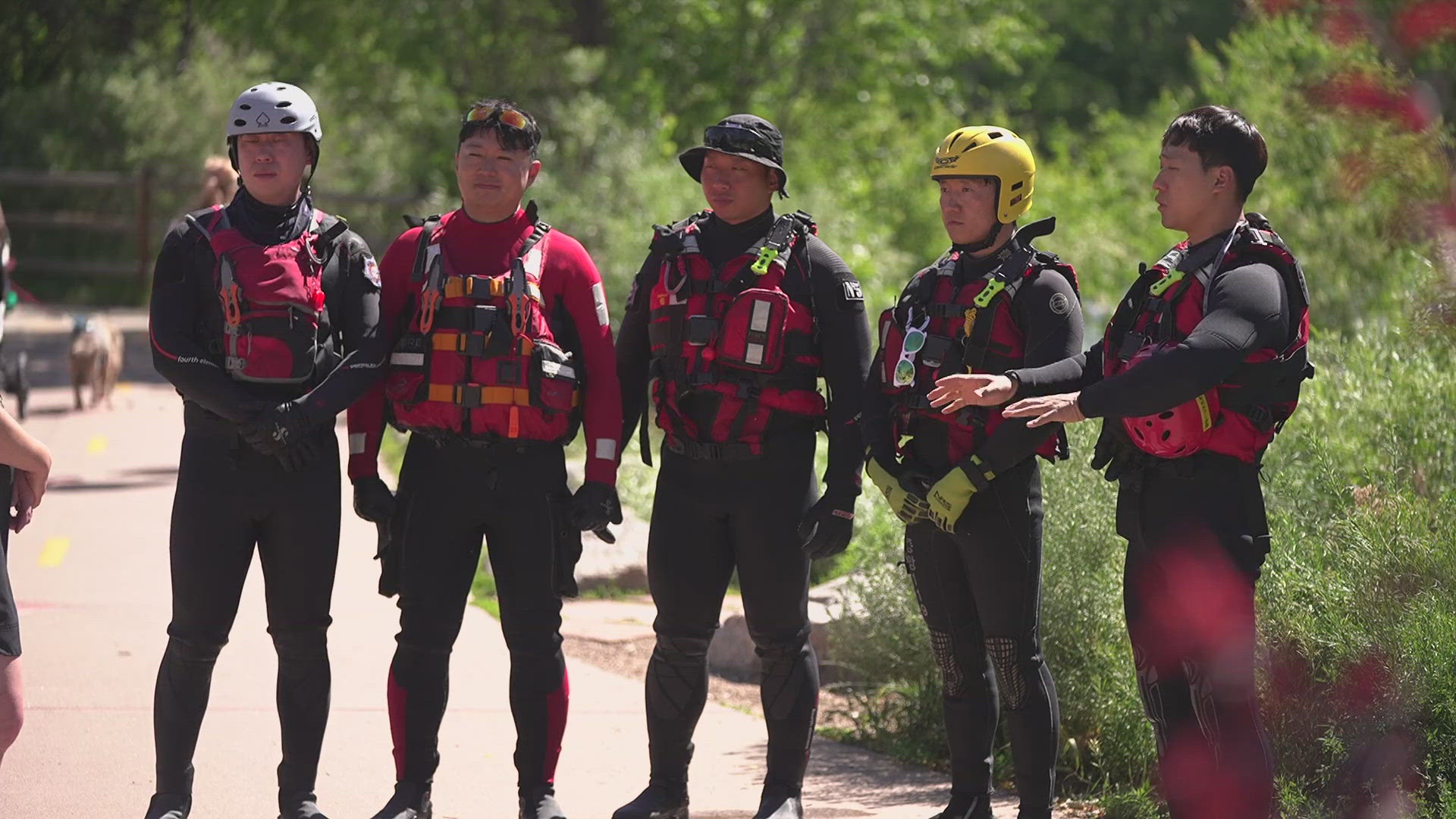 A group of South Korean firefighters, visiting Golden for swift water training, found themselves at the scene of a car crash last weekend. They jumped in to help.