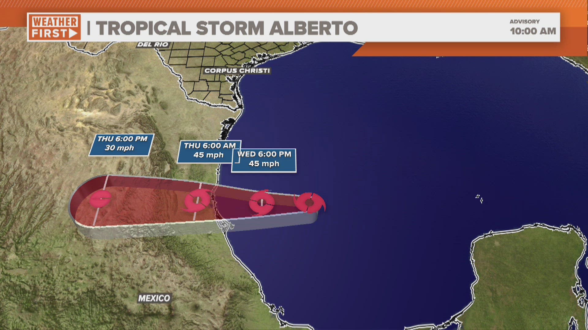 Tropical Storm Alberto track: 1st named storm of hurricane season ...