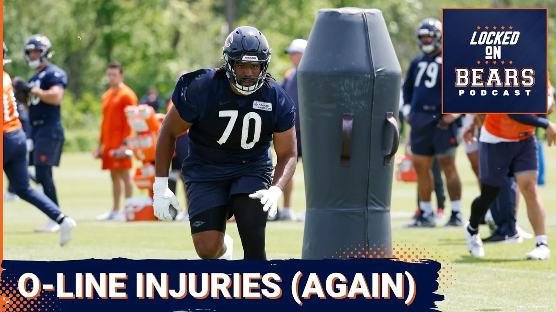 The Chicago Bears' offensive line is once again running into all-too-familiar injury issues, with Nate Davis being the latest starter to leave practice.