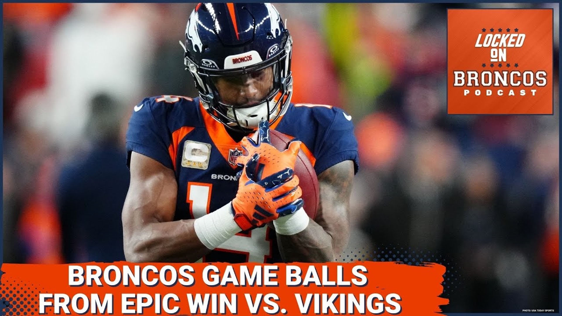 Which Denver Broncos players received game balls following their dramatic win on Sunday Night Football against the Minnesota Vikings.