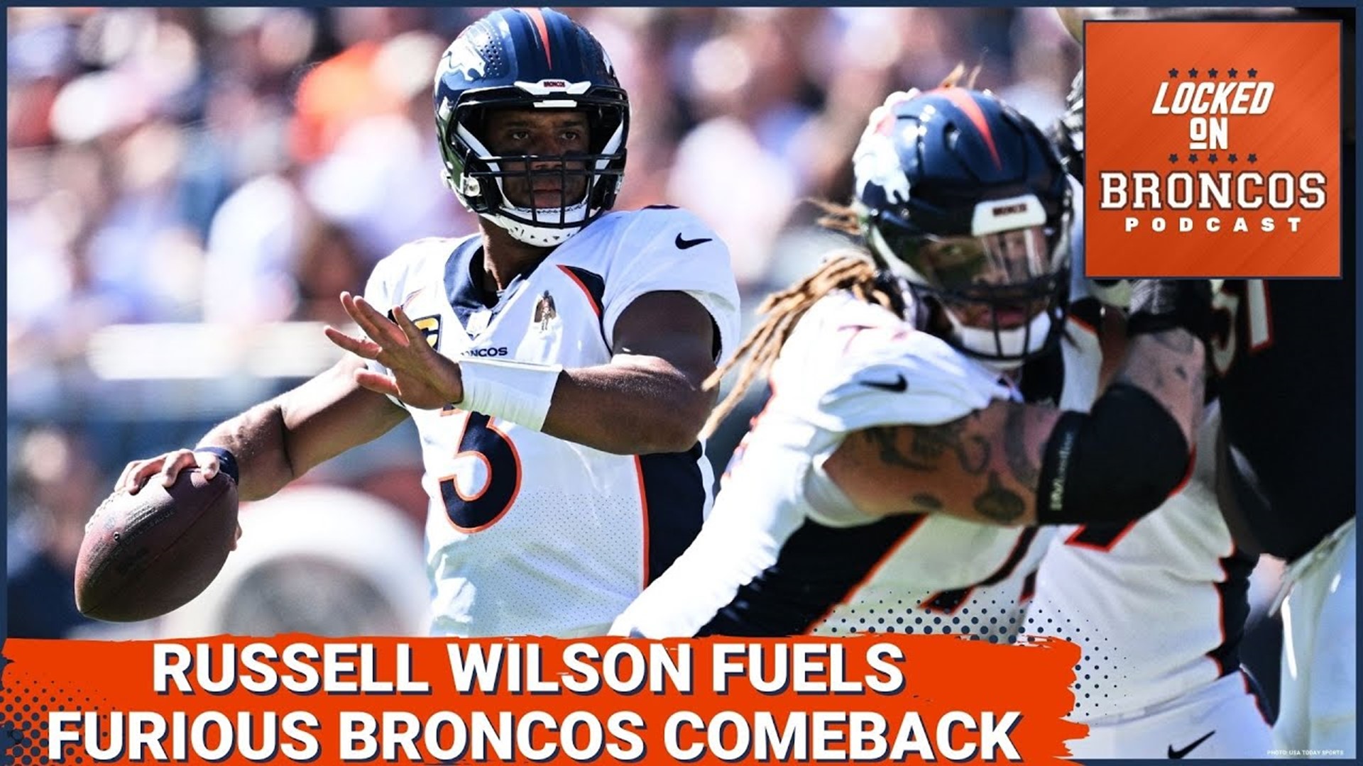 Broncos Wire - Russell Wilson in a Denver Broncos uniform 