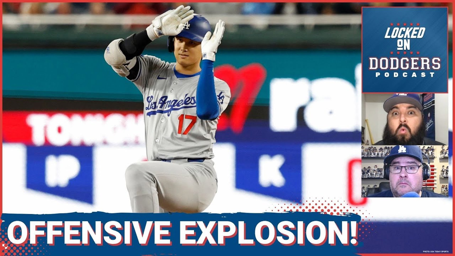 The Los Angeles Dodgers offense broke out and scored 11 runs on 20 hits in a rout of the Nationals. Shohei Ohtani hit three doubles and leads the league