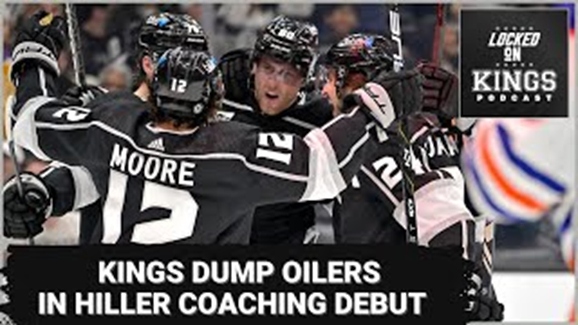 The Kings get a huge win over the Oilers (4-0) in the first game under Jim Hiller. LA gets big games from David Rittich and Quinton Byfield.