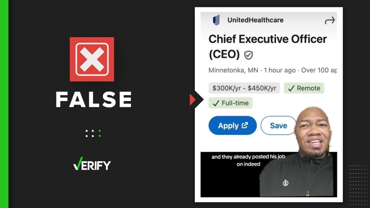 Did UnitedHealthcare post a job listing for a new CEO after 