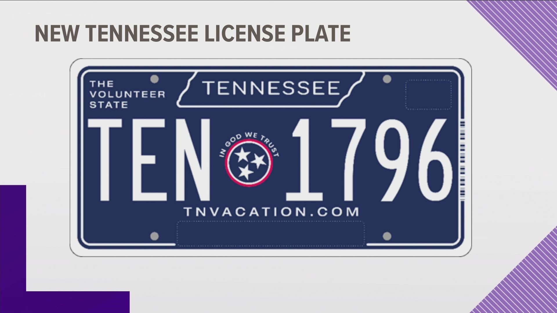 The state announced most people liked the blue license plate design with the state outline around the word "Tennessee."