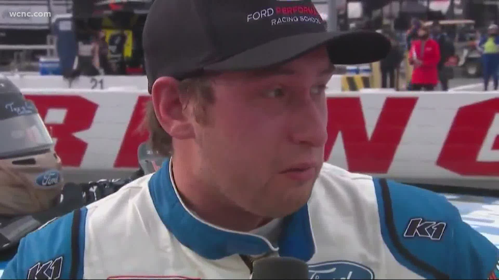 "God is so good, man," Chase Briscoe said through tears, just moments after holding off Kyle Busch to win at Darlington Thursday.