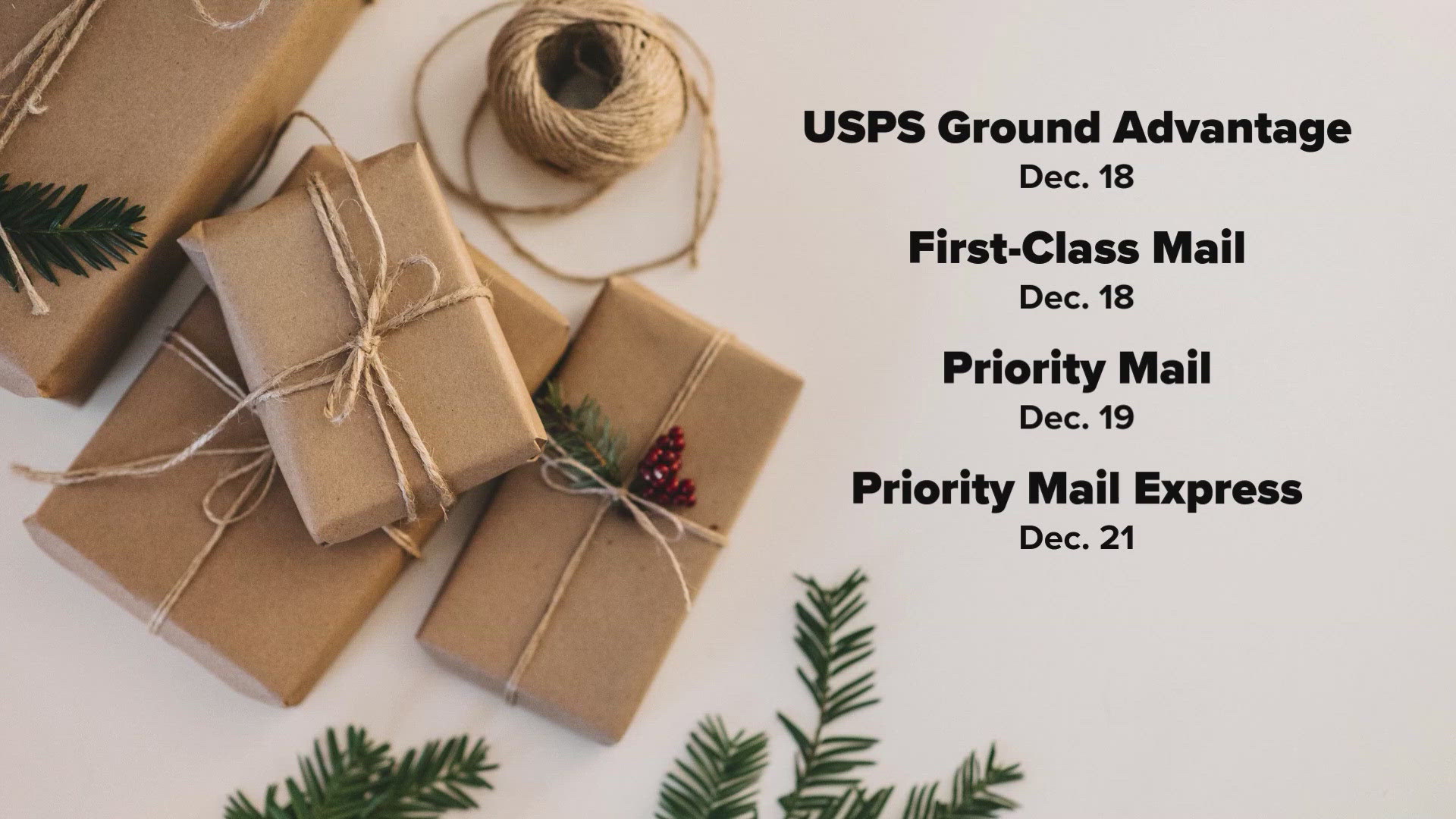 Here's when you'll need to send your holiday mail.