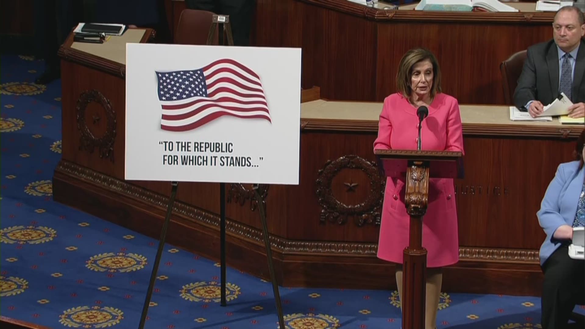 House Speaker Nancy Pelosi said impeachment vote isn't 'personal, it's not political, it's not partisan, it's patriotic.'