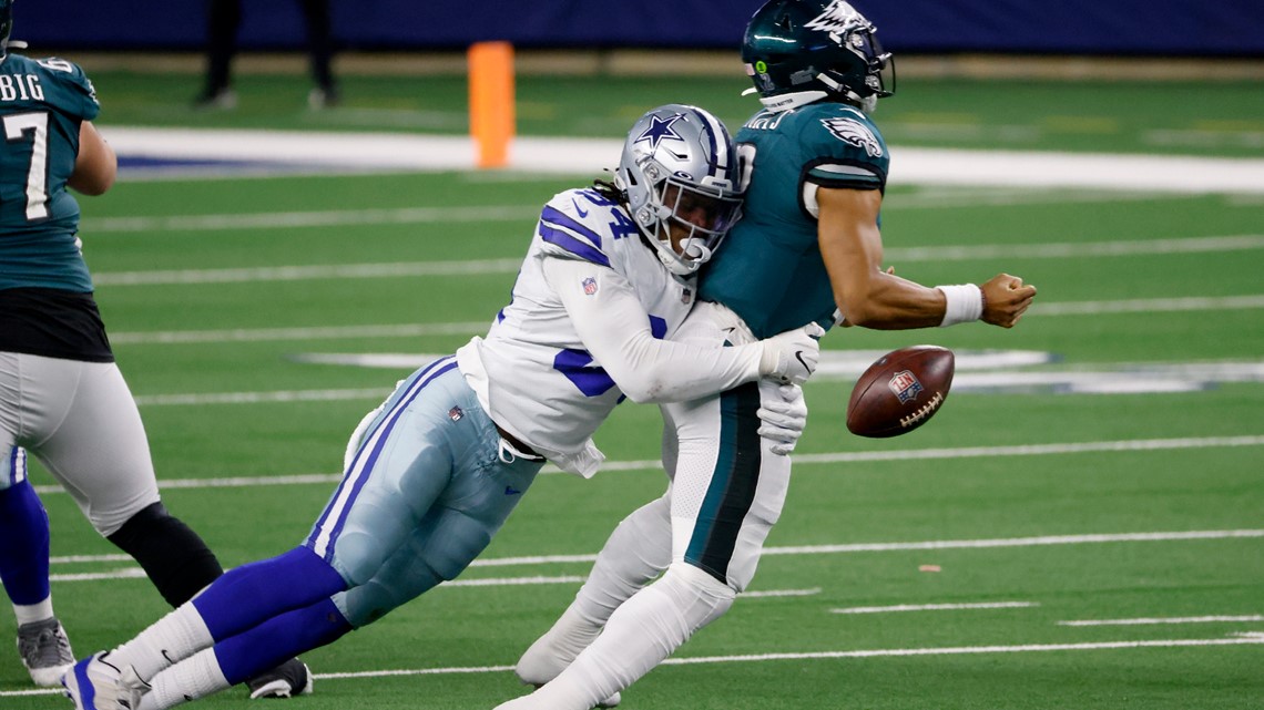 Dallas Cowboys defensive end Randy Gregory (94) rushes during an NFL  football game against the Denver Broncos, Sunday, Nov. 7, 2021, in  Arlington, Texas. (AP Photo/Matt Patterson Stock Photo - Alamy