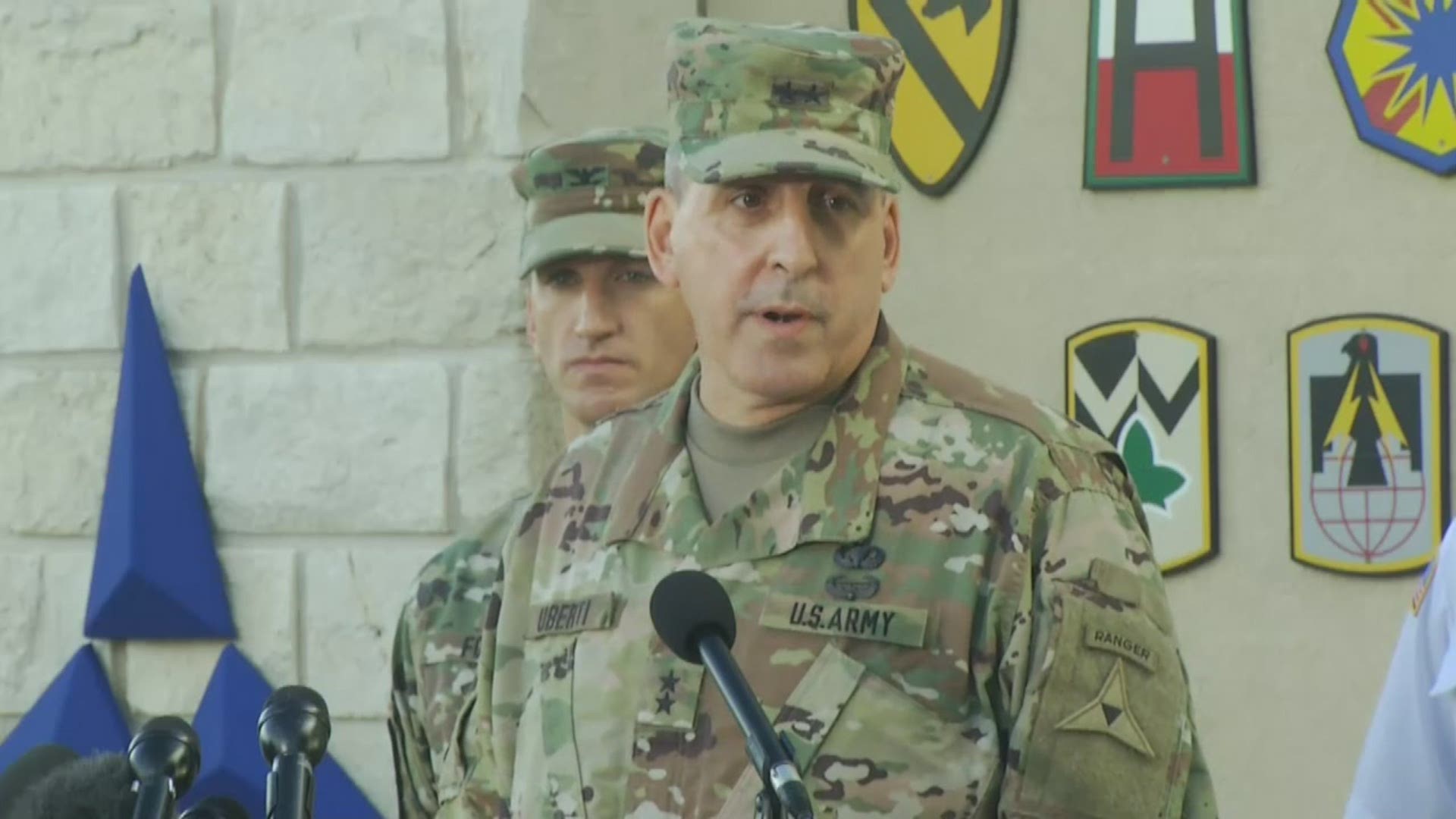 Fort Hood Deputy Commanding General John Uberti provides a statement on the five soldiers killed and the four missing after being swept away in flood water.