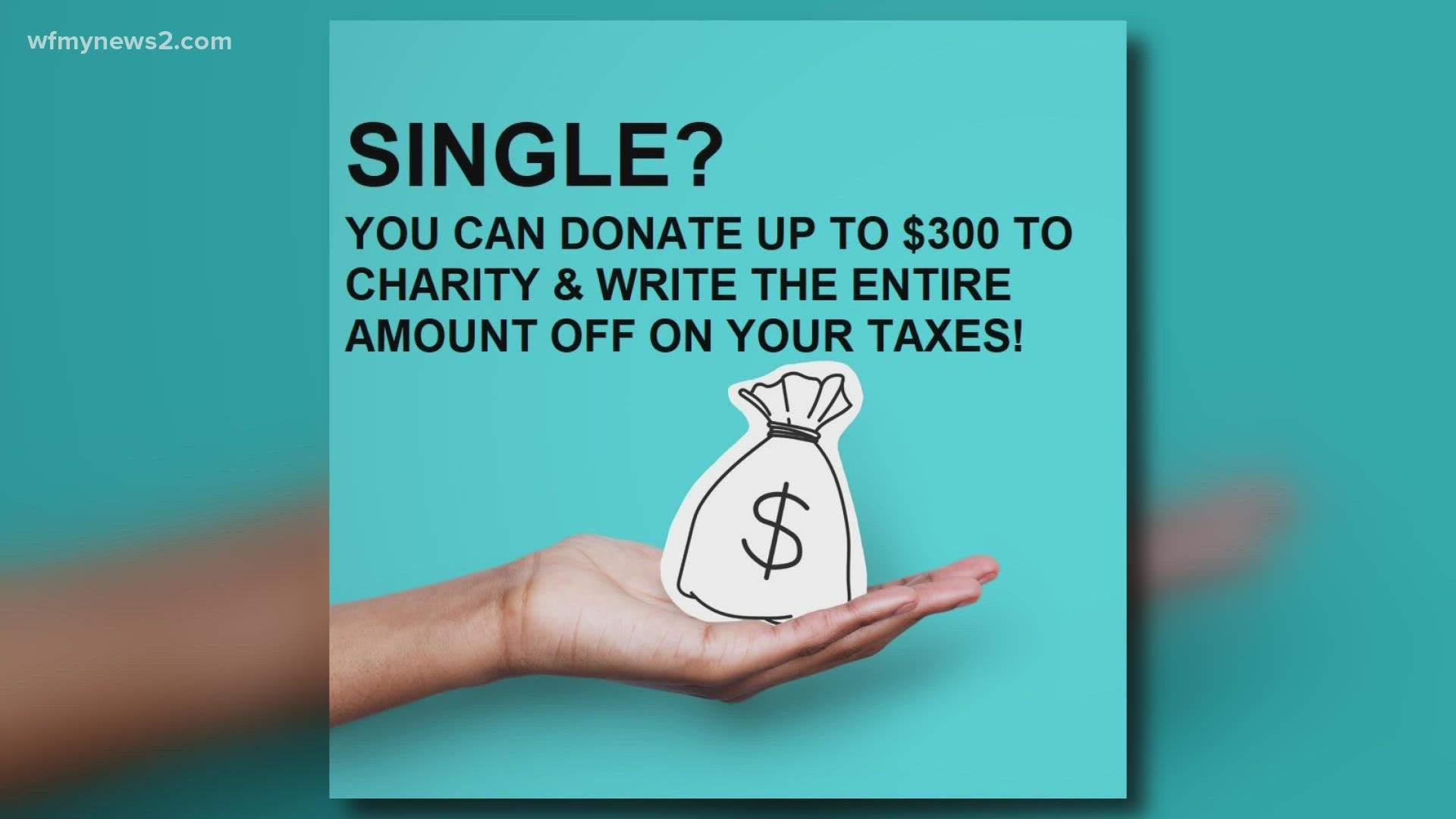 Get a bigger refund by adding a $300 charitable contribution to your taxes, even if you take the standard deduction.