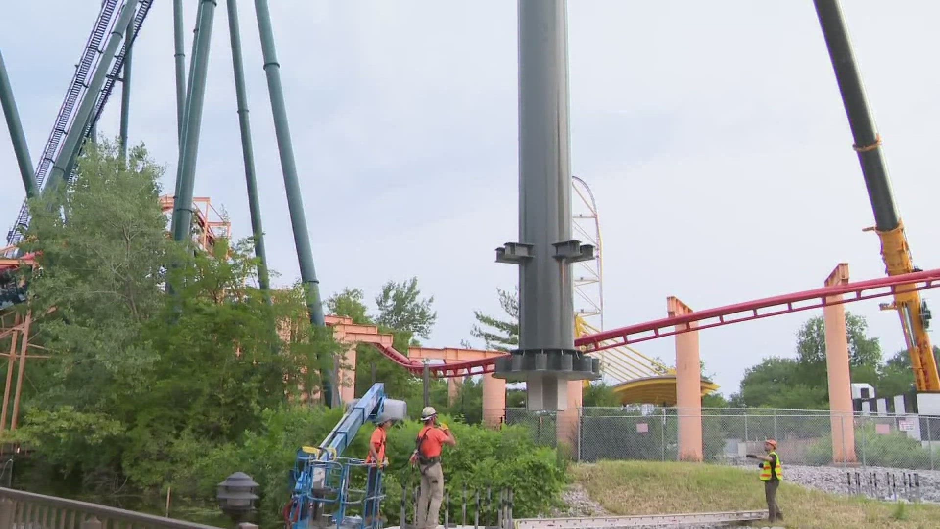 Construction at the site of the new Top Thrill 2 roller coaster at Cedar Point.