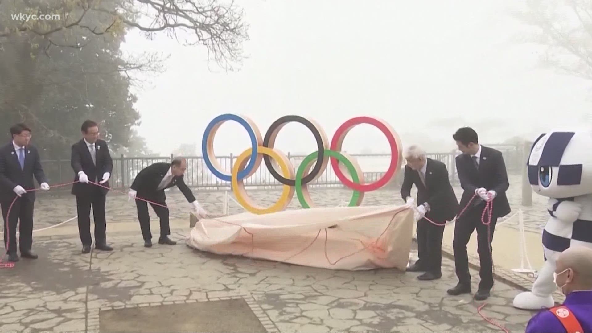 A new statue was unveiled ahead of the Tokyo 2021 Olympics. Mascots for the event were also revealed Wednesday.