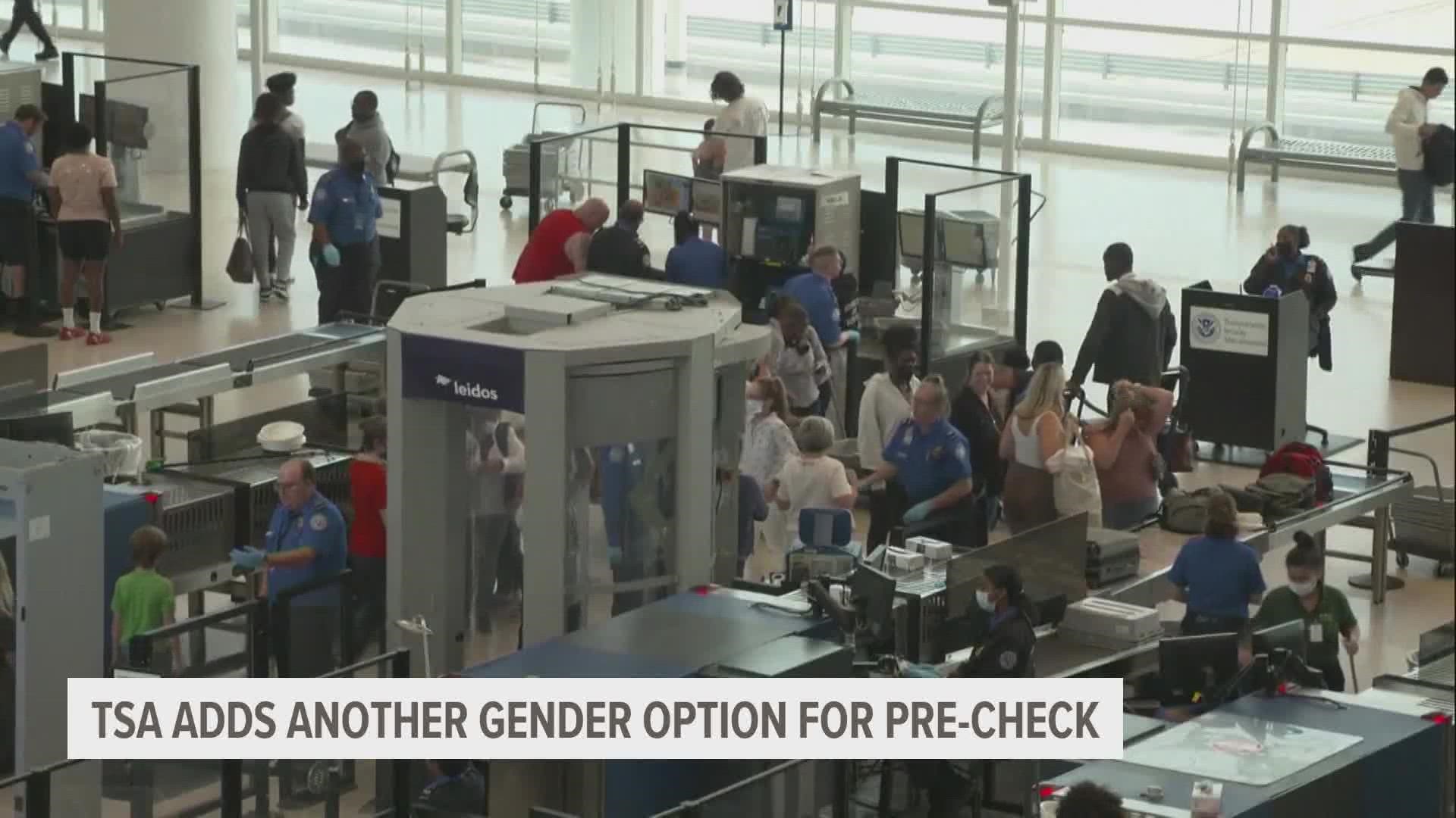TSA adds new gender marker for PreCheck applications
