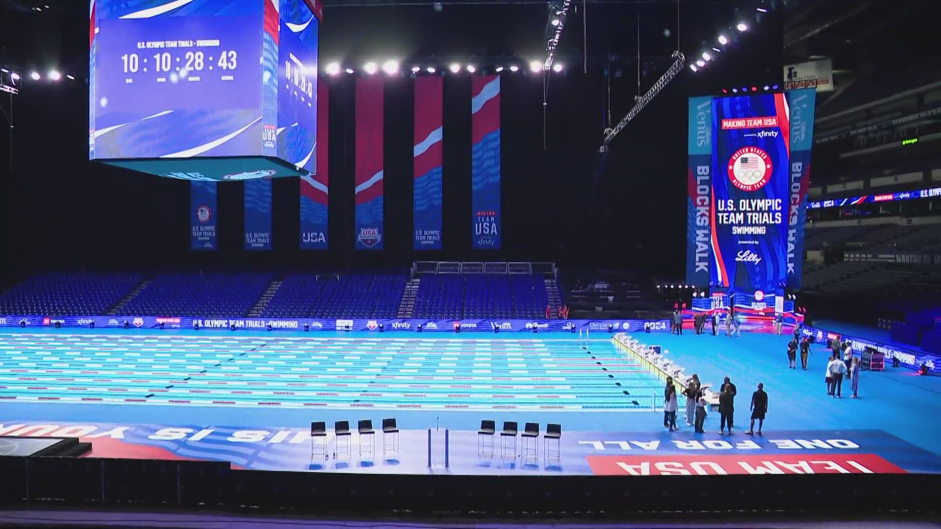 First look at Olympic pools inside Lucas Oil Stadium | 9news.com