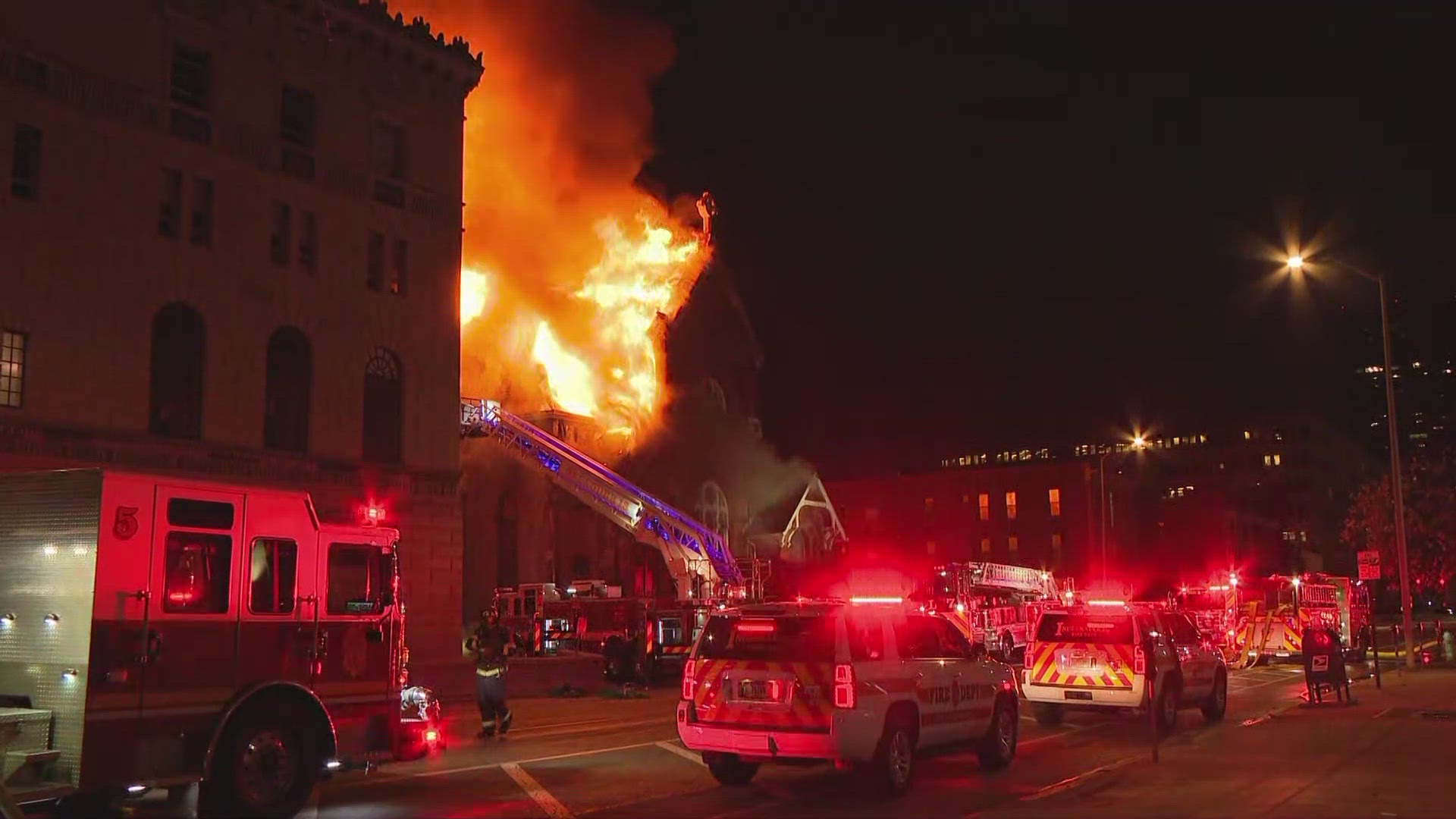 A fire broke out at The Sanctuary on Penn in downtown Indianapolis on Christmas Eve 2024. 