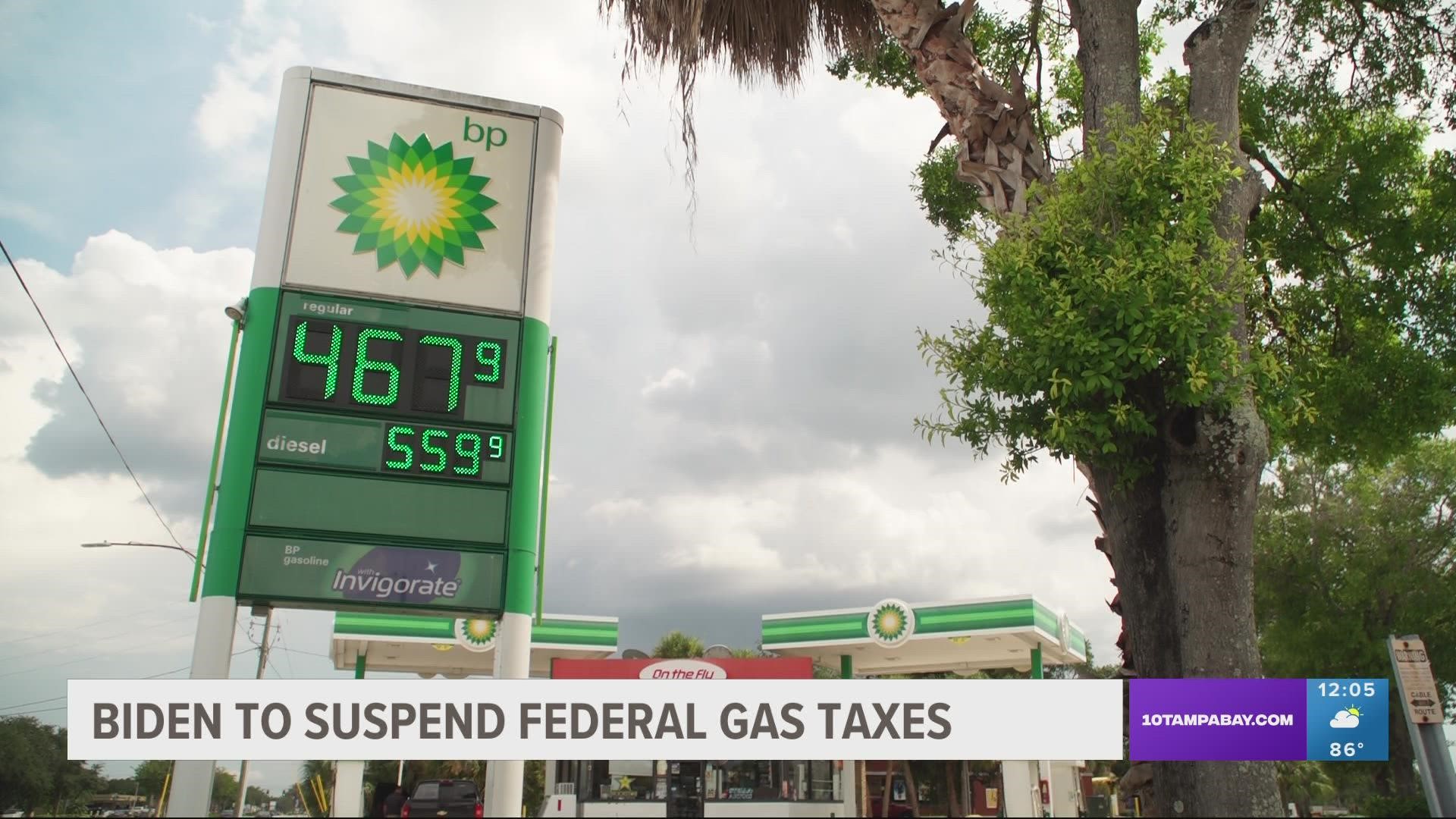 With high gas prices across the country, at issue is the 18.4 cents-a-gallon federal tax on gas and the 24.4 cents-a-gallon federal tax on diesel fuel.