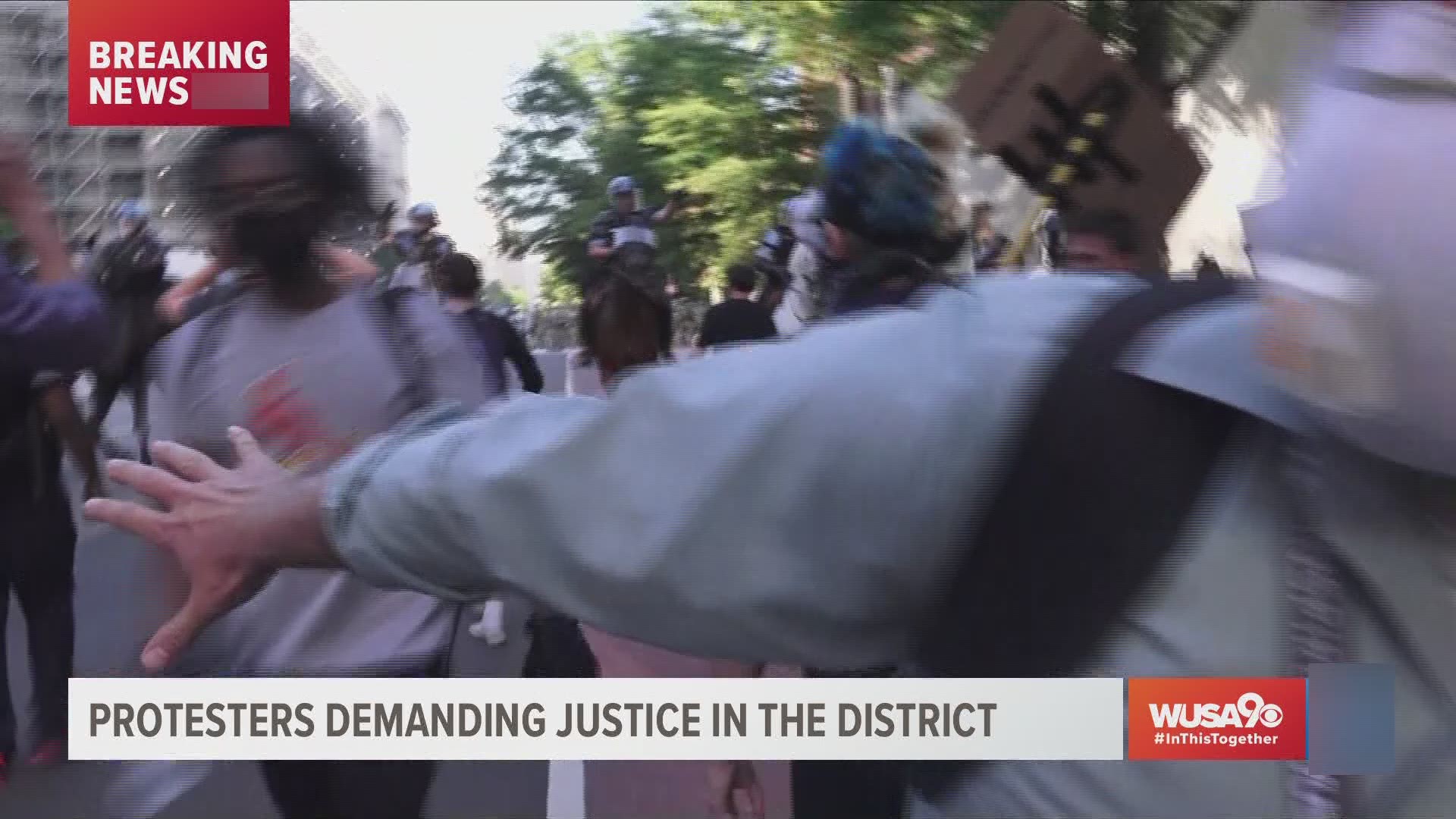 WUSA9's Nathan Baca captured the chaos on H Street when police took control of the area from protesters before the 7 p.m. D.C. curfew on Monday.