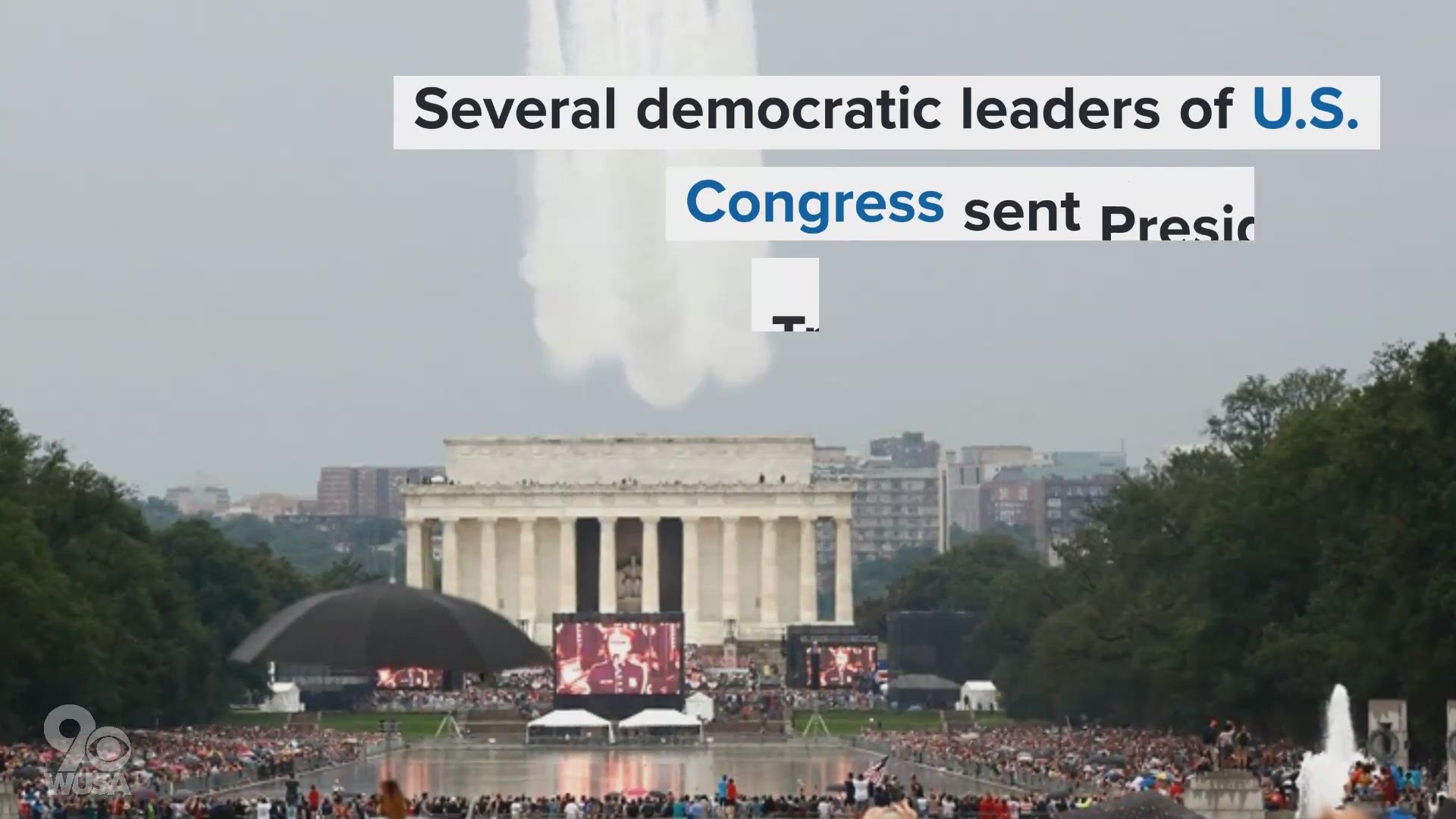 The members of Congress sent him a letter, asking him to reimburse the depleted DC Emergency Planning and Security Fund for the cost of those events.