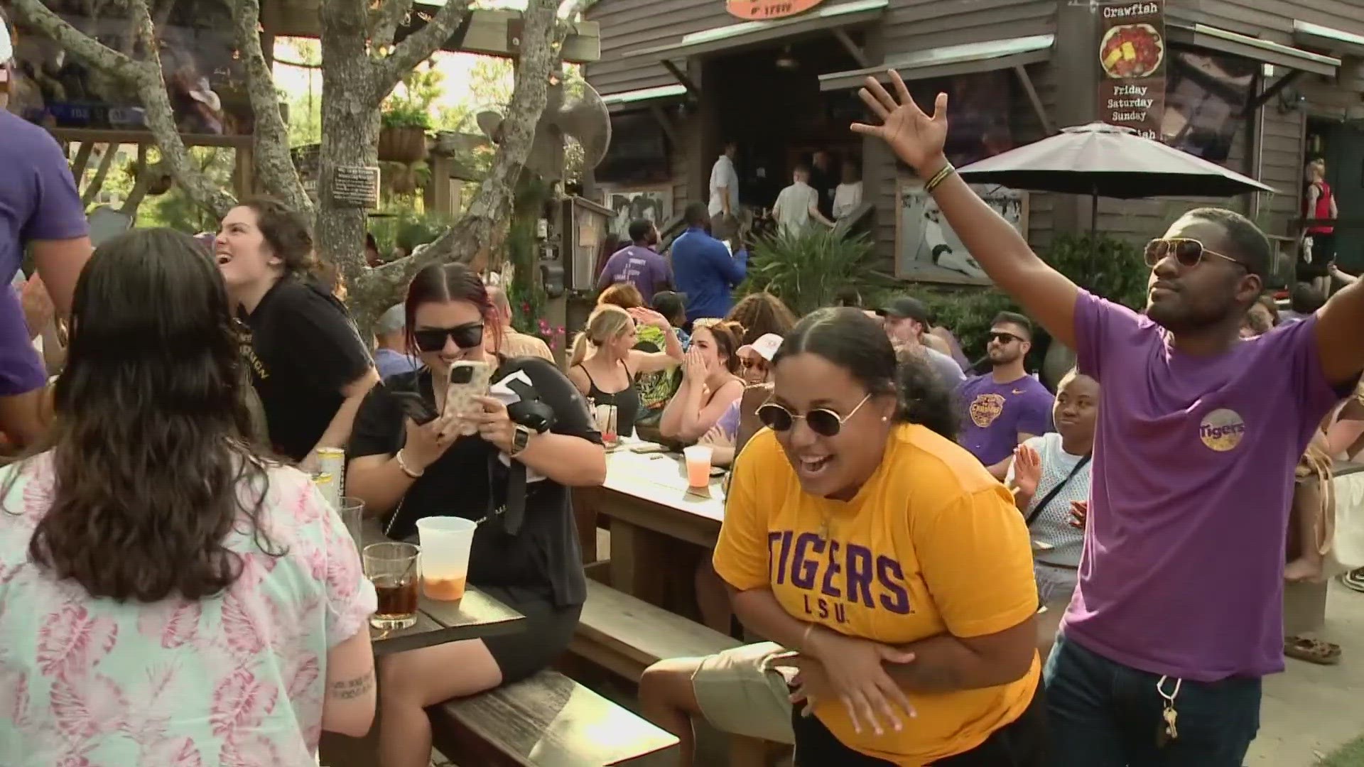 The Wrong Iron Bar in Mid-City was getting pretty festive as LSU fans celebrated winning the Women's Basketball title on Sunday.