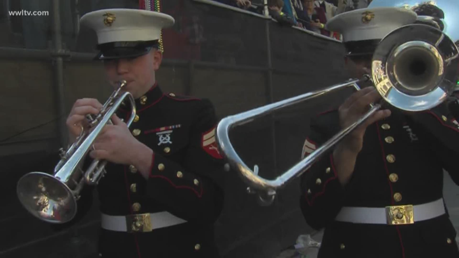 United States Marine Band rolls through the streets of New Orleans for Mardi Gras (2018)