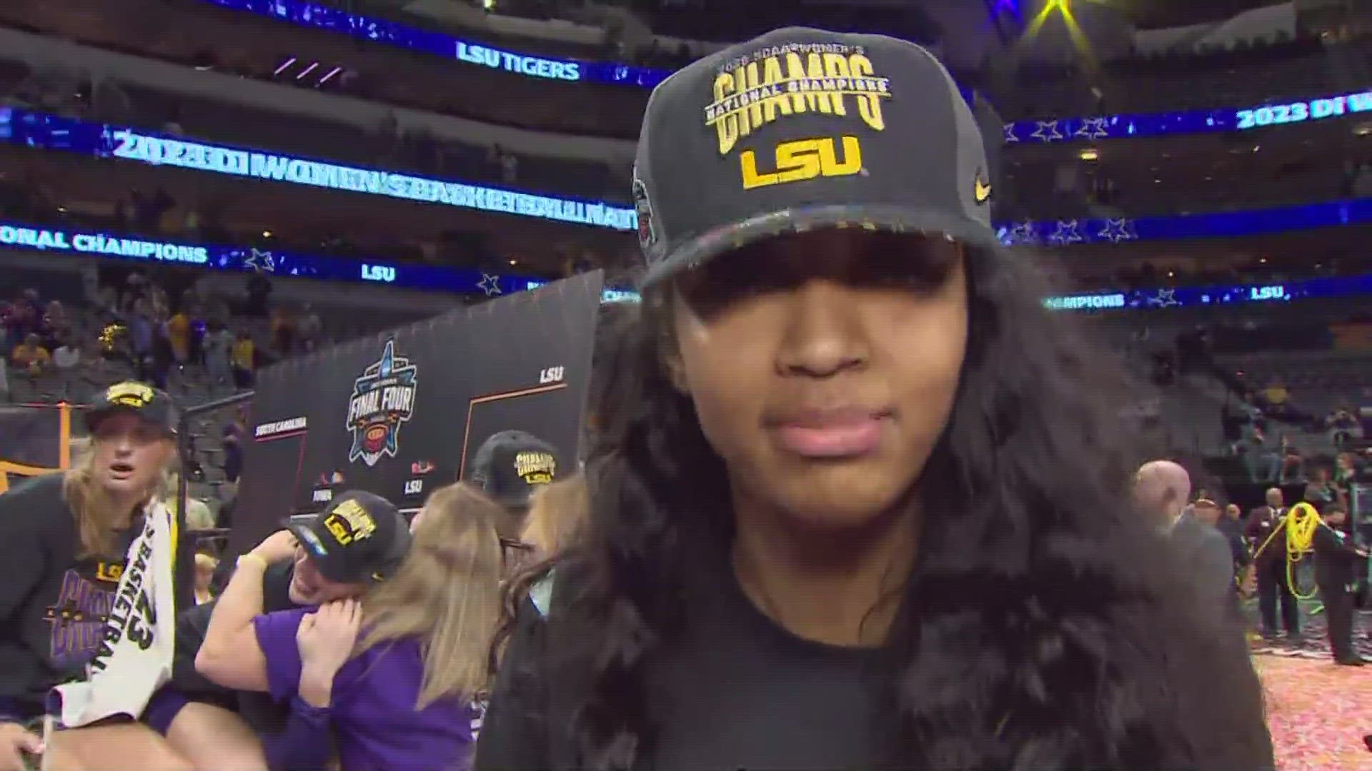 LSU's Angel Reese had some things to say after the win over Iowa for the national title.