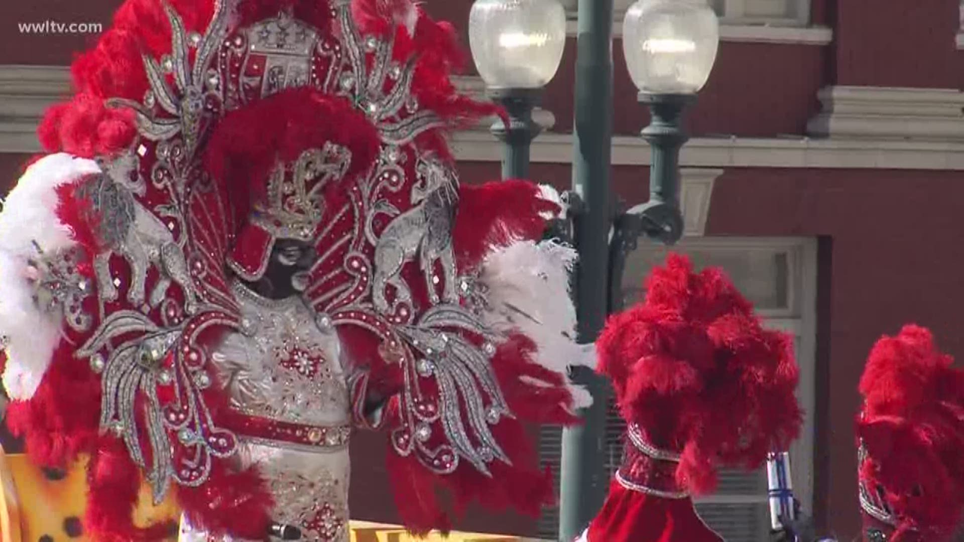 Zulu's 2018 King, Brent Washington, toasts Mayor Landrieu at Gallier Hall on Mardi Gras. 