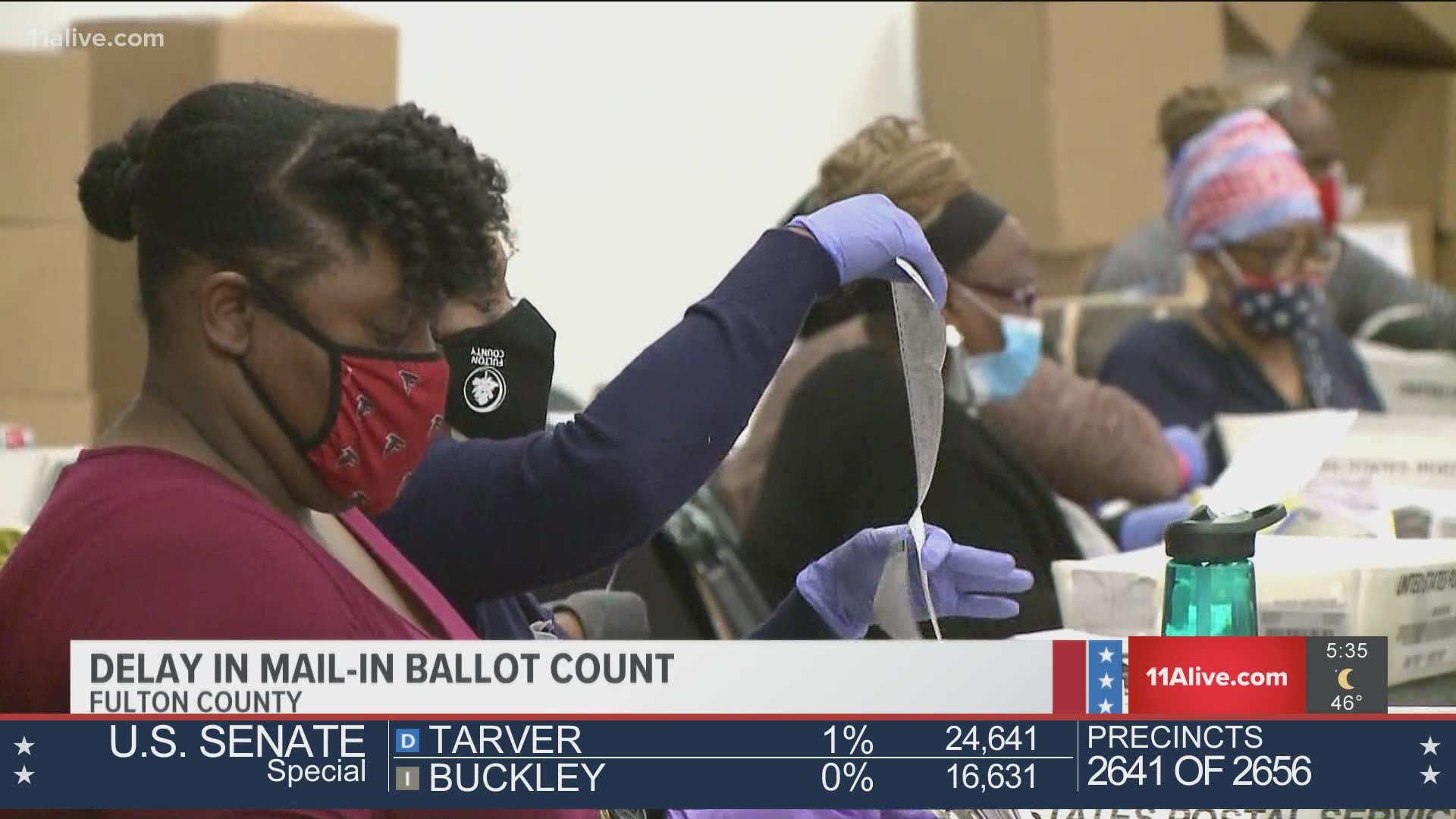 About 30,000 absentee ballots have yet to be counted.