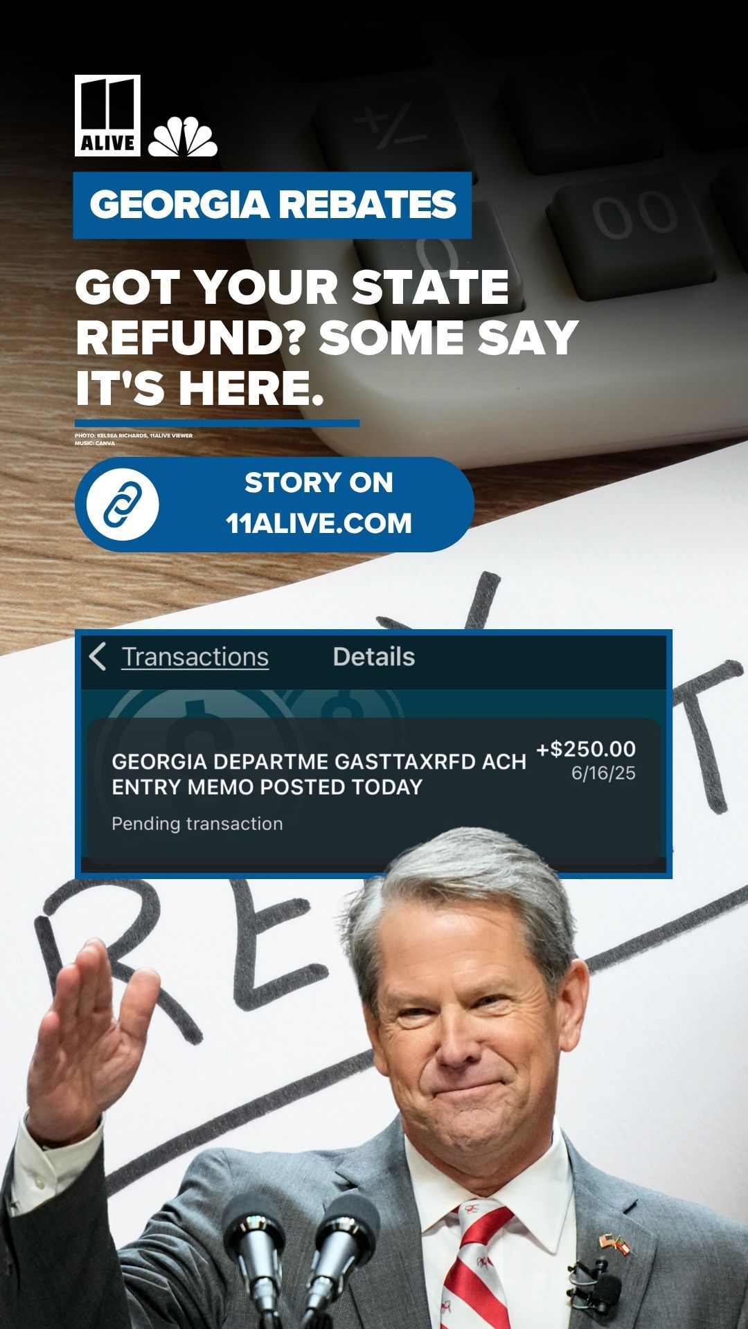The 2025 Georgia surplus tax rebates are showing up. $250 deposits were first reported to 11Alive News on June 16.